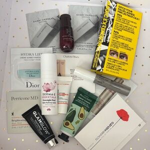 Luxury Beauty Sample Bundle Dior, Charlotte Tilbury, Shani Darden, Perricone MD